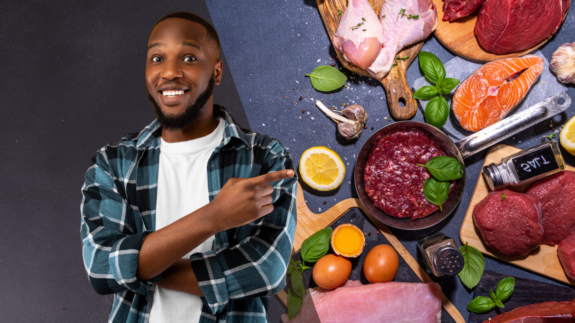 man pointing at healthy meal options-ketosis-ketogenic-keto diet-keto bread-keto diet foods-keto recipes-keto snacks-keto meals-keto breakfast ideas-keto dinner recipes